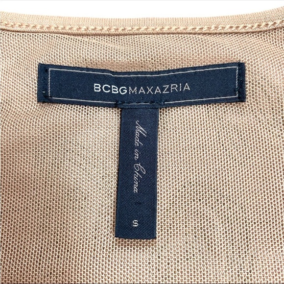 Bcbg Maxazria Leopard Spangles Jersey Stretch Bodycon Dress Camel Tan Size S - Picture 5 of 9